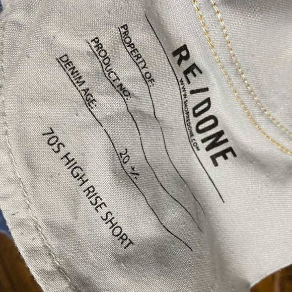 RE/DONE 70s High Rise Denim Shorts Light Vintage Size 29 Blue Jean Short - Picture 6 of 7